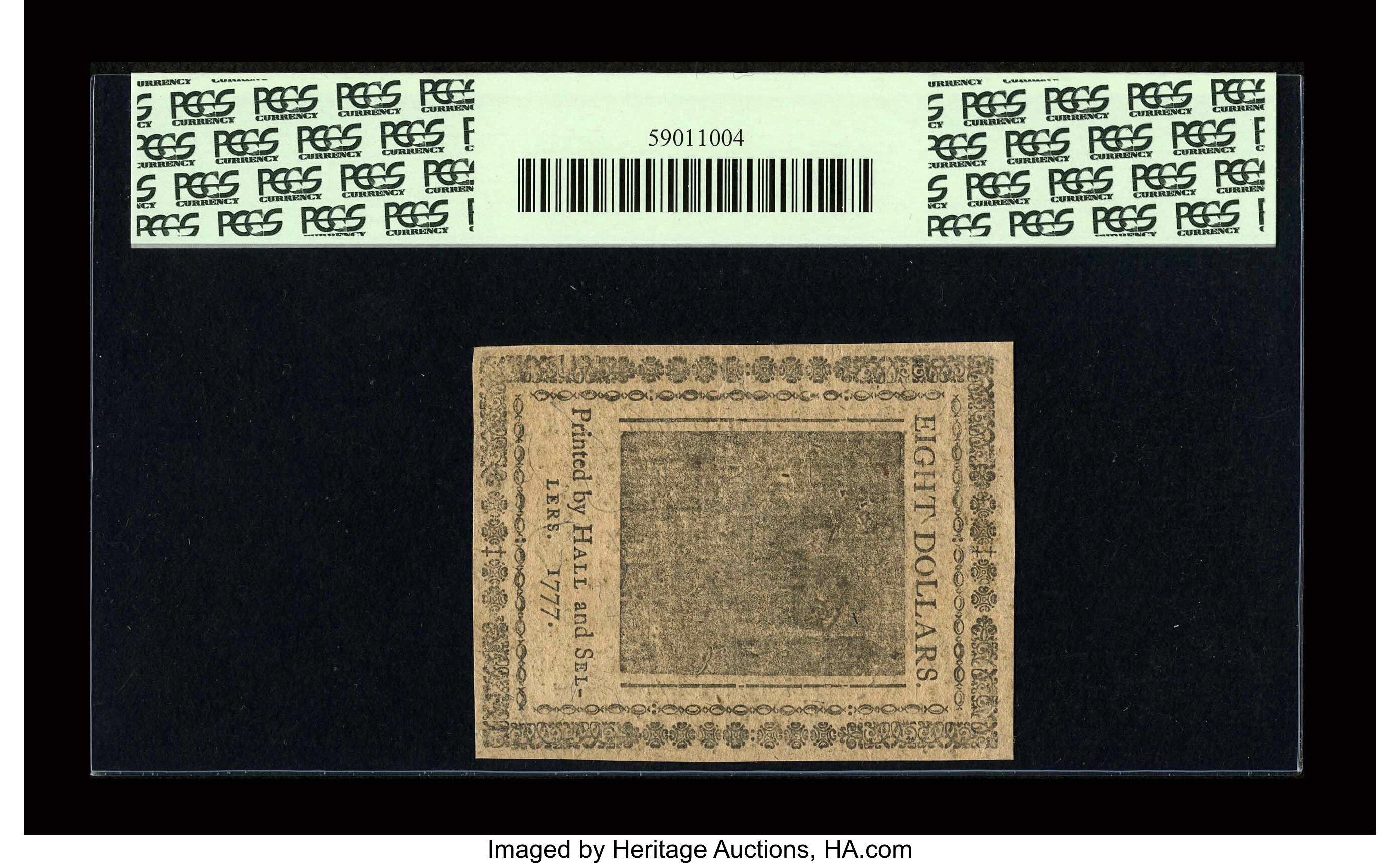 image for: Continental Currency May 20, 1777 $8 PCGS About New 53....