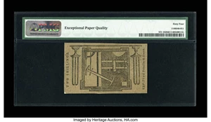 image for: New York January 6, 1776 (Water Works) 2s PMG Choice Uncirculated 64 EPQ....