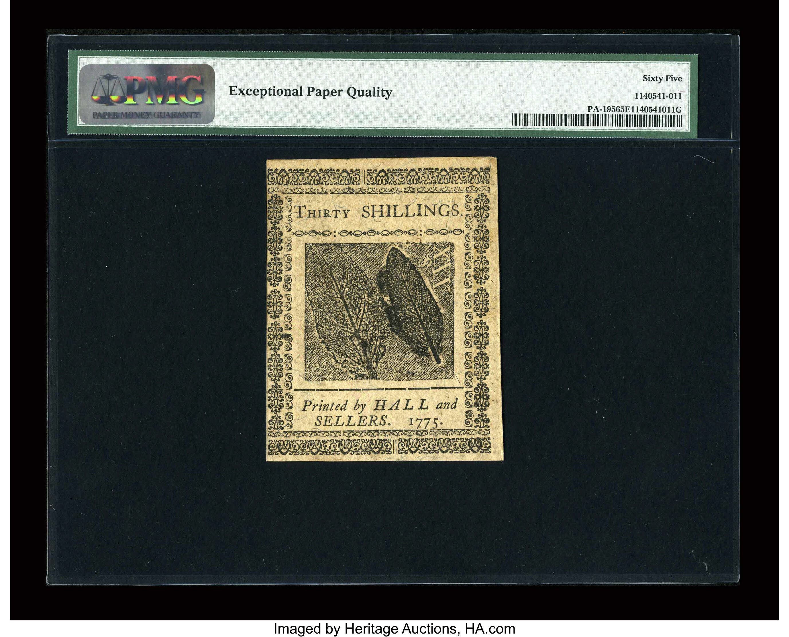 image for: Pennsylvania December 8, 1775 30s PMG Gem Uncirculated 65 EPQ....