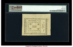 image for: South Carolina October 19, 1776 $4 PMG About Uncirculated 55....