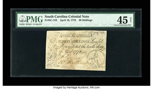image for: South Carolina April 10, 1778 30s PMG Choice Extremely Fine 45 Net....