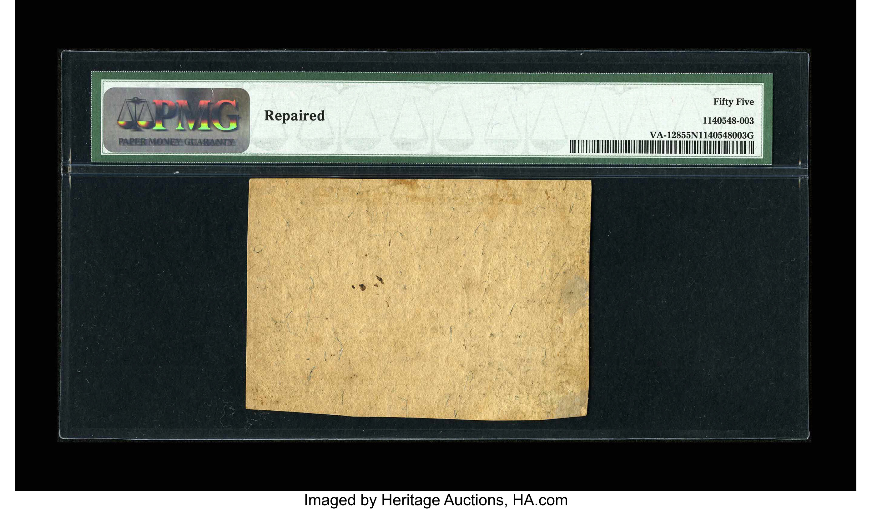 image for: Virginia October 20, 1777 $6 PMG About Uncirculated 55 Net....