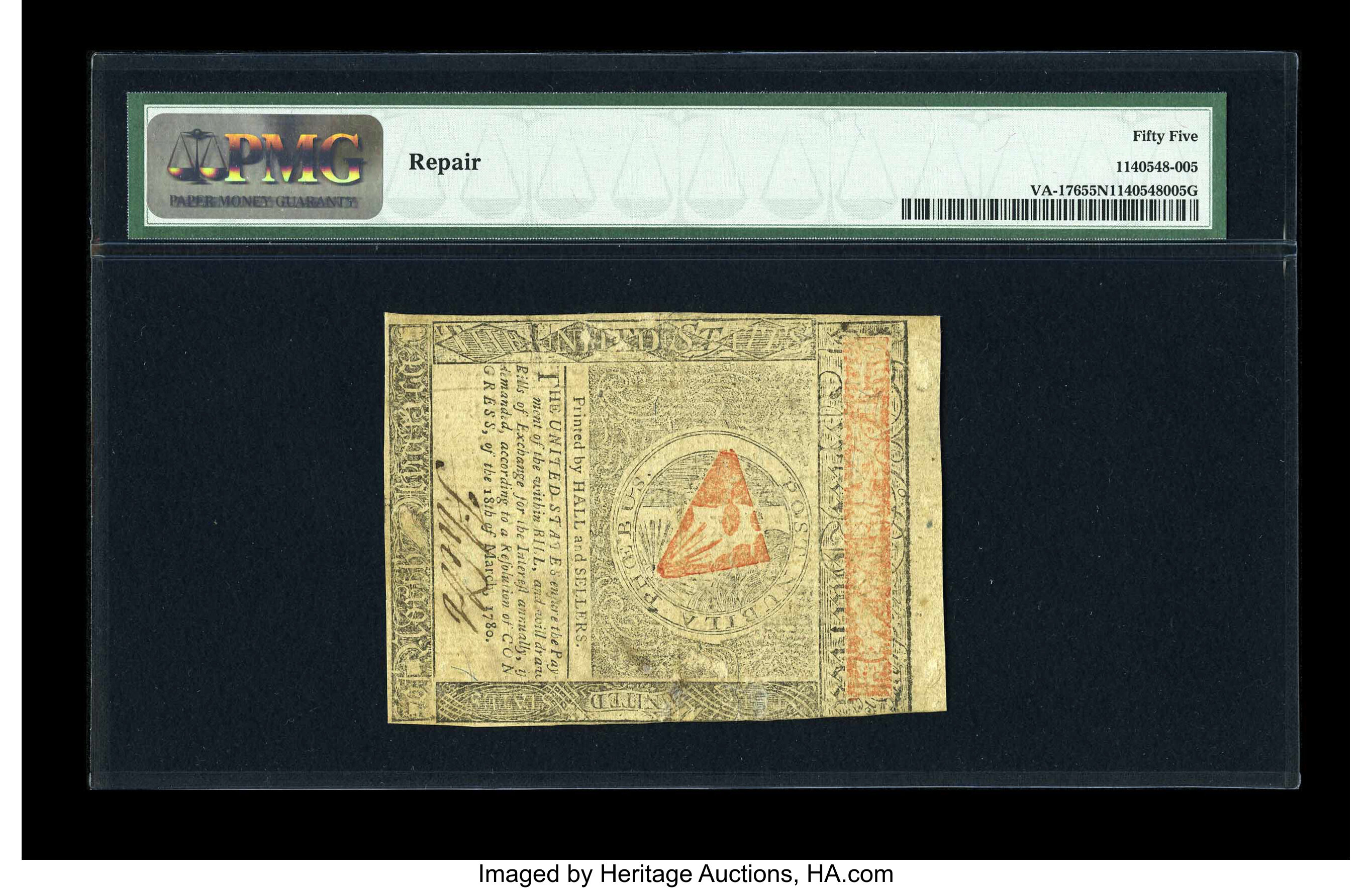 image for: Virginia May 1, 1780 $7 PMG About Uncirculated 55 Net....