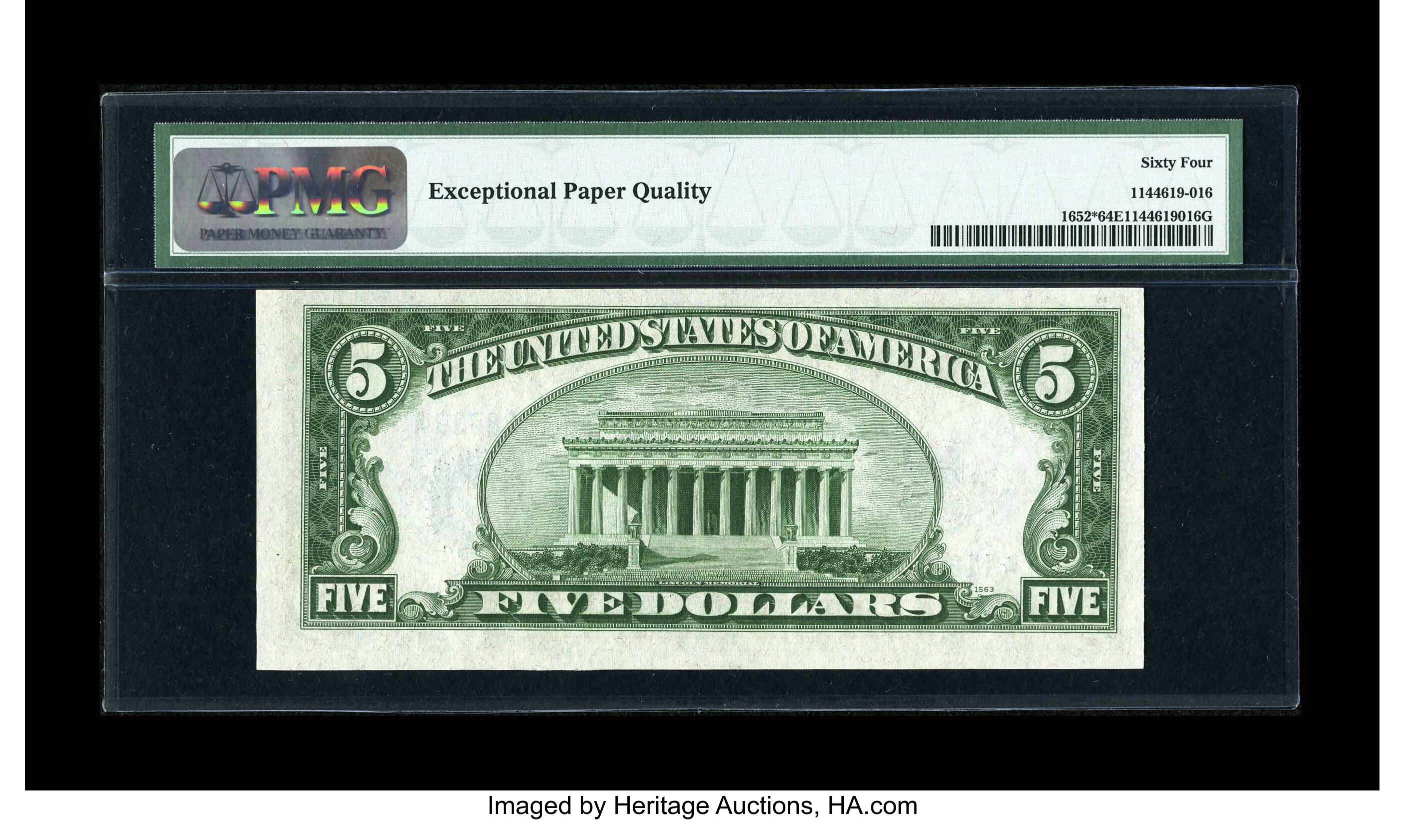 image for: Fr. 1652* $5 1934B Silver Certificate. PMG Choice Uncirculated 64 EPQ....