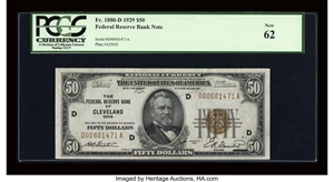 image for: Fr. 1880-D $50 1929 Federal Reserve Bank Note. PCGS New 62....