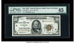 image for: Fr. 1880-D* $50 1929 Federal Reserve Bank Note. PMG Choice Extremely Fine 45....
