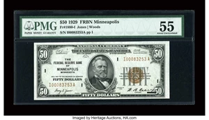 image for: Fr. 1880-I $50 1929 Federal Reserve Bank Note. PMG About Uncirculated 55....