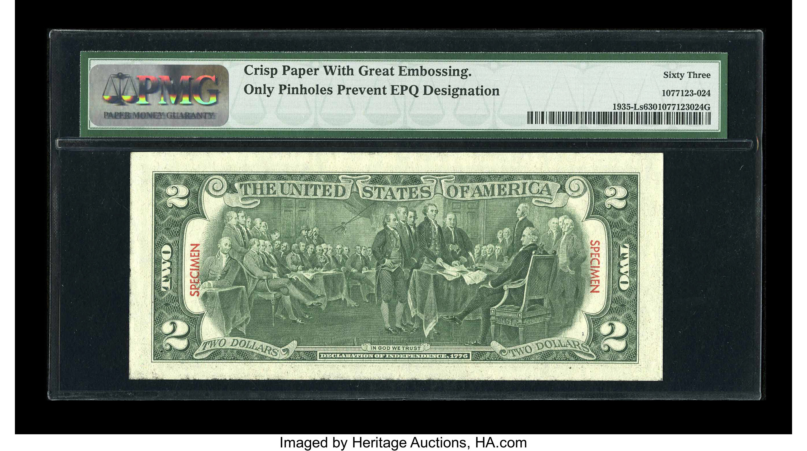 image for: Fr. 1935-L $2 1976 Specimen Federal Reserve Note. PMG Choice Uncirculated 63....