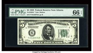 image for: Fr. 1950-F $5 1928 Federal Reserve Note. PMG Gem Uncirculated 66 EPQ....