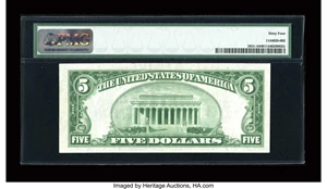 image for: Fr. 1951-A $5 1928A Federal Reserve Note. PMG Choice Uncirculated 64....