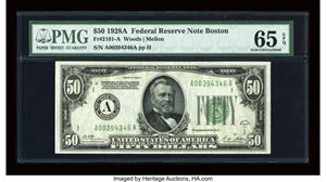 image for: Fr. 2101-A $50 1928A DGS Federal Reserve Note. PMG Gem Uncirculated 65 EPQ....