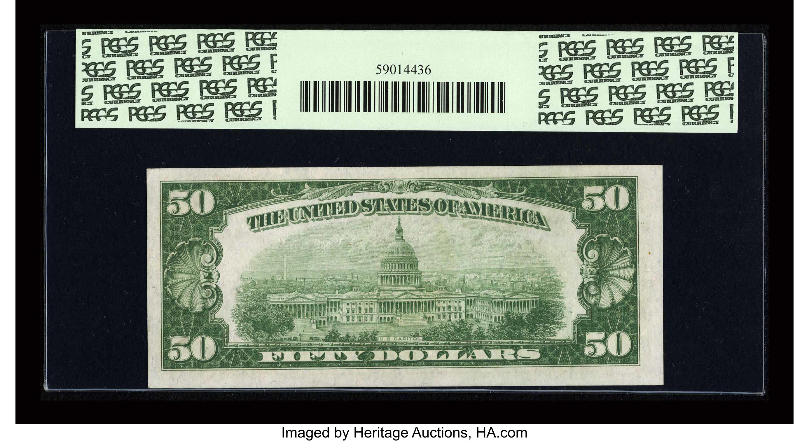 image for: Fr. 2101-D $50 1928A Federal Reserve Note. PCGS Choice About New 58....