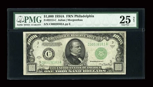 image for: Fr. 2212-C $1000 1934A Federal Reserve Note. PMG Very Fine 25 Net....