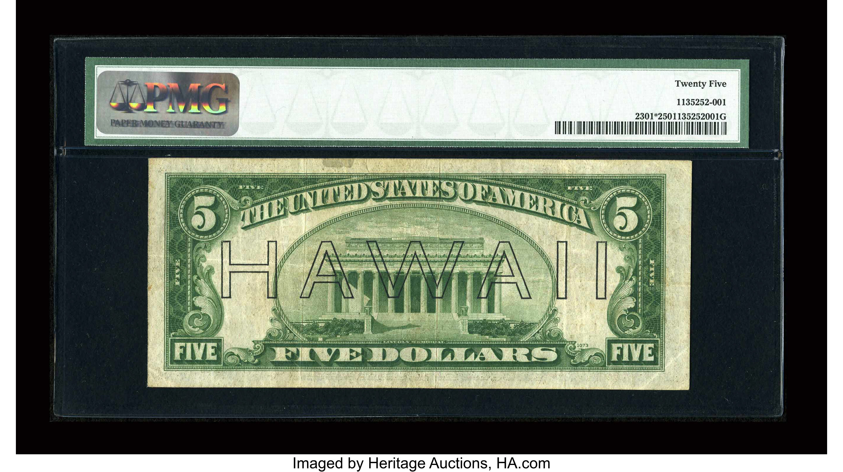image for: Fr. 2301* $5 1934 Mule Hawaii Federal Reserve Note. PMG Very Fine 25....