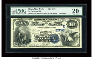 image for: Olean, NY - $10 1882 Date Back Fr. 544 The Exchange NB Ch. # (E)2376...