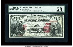 image for: Newark, OH - $20 1875 Fr. 434 The First NB Ch. # 858...