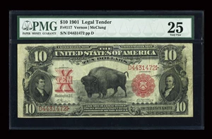 image for: Fr. 117 $10 1901 Legal Tender PMG Very Fine 25....