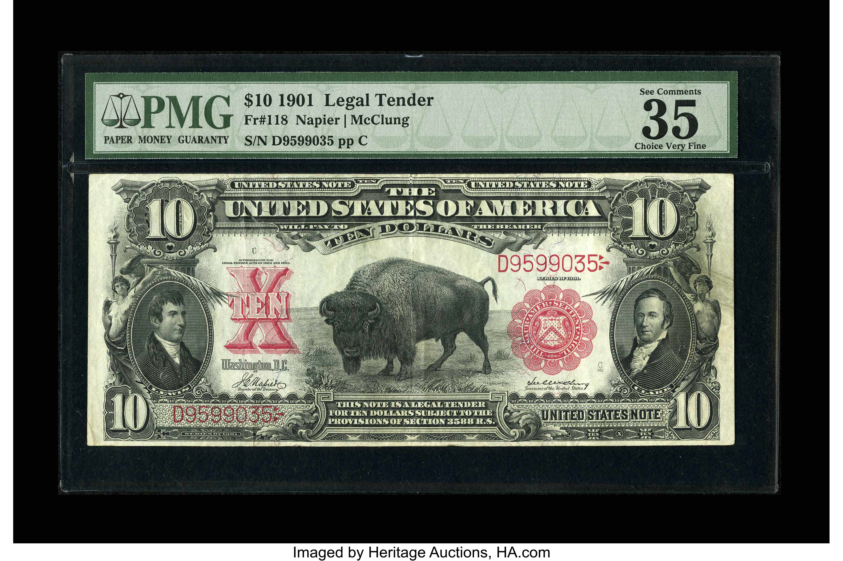 image for: Fr. 118 $10 1901 Legal Tender PMG Choice Very Fine 35 EPQ....