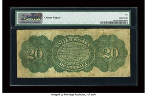 image for: Fr. 126 $20 1863 Legal Tender PMG Very Good 10 Net....