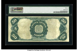 image for: Fr. 333 $50 1891 Silver Certificate PMG Choice Fine 15....