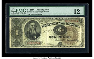 image for: Fr. 348 $1 1890 Treasury Note PMG Fine 12....