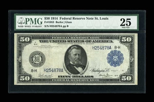 image for: Fr. 1053 $50 1914 Federal Reserve Note PMG Very Fine 25....