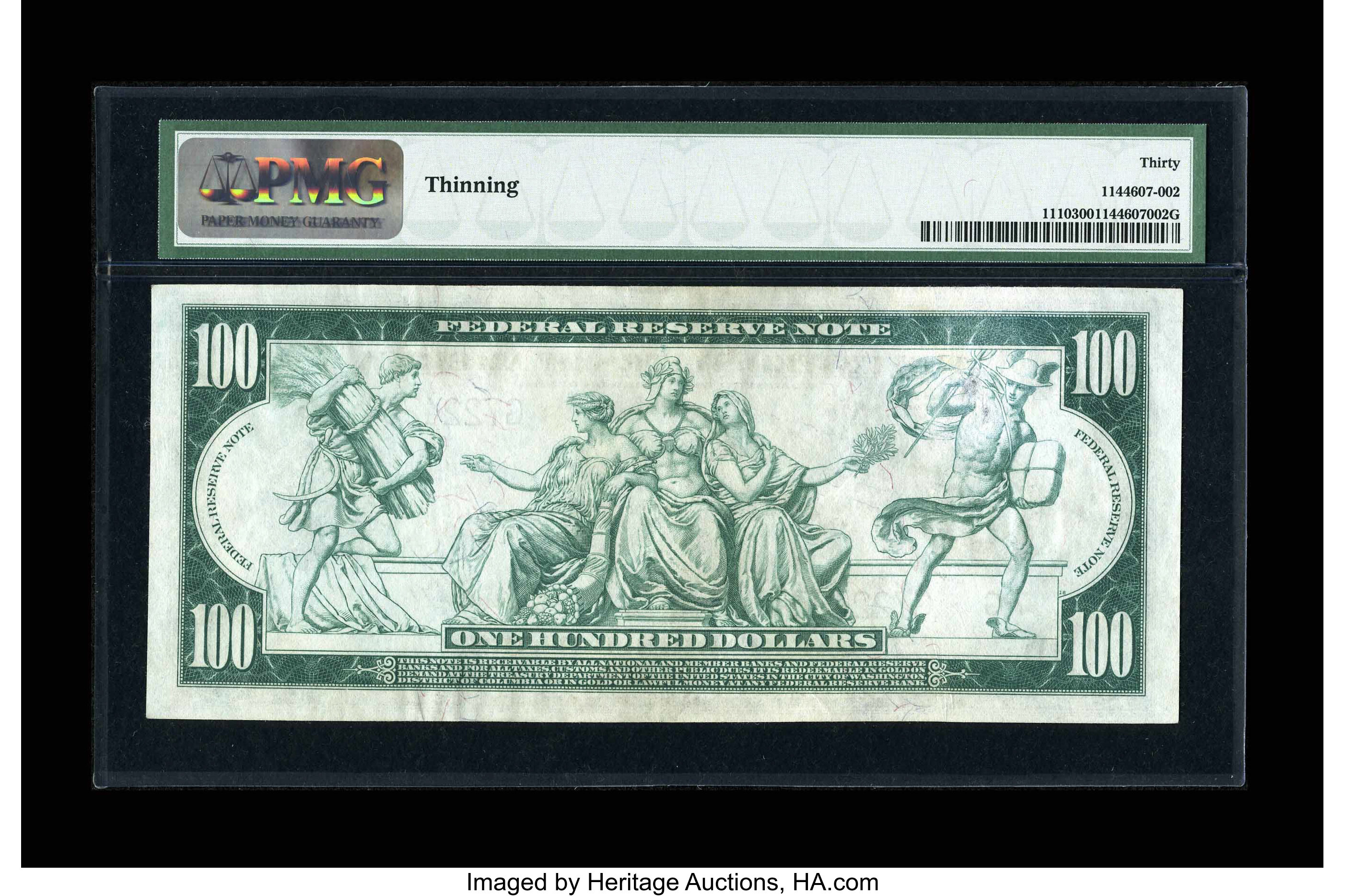image for: Fr. 1110 $100 1914 Federal Reserve Note PMG Very Fine 30....