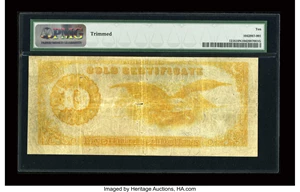 image for: Fr. 1216 $500 1882 Gold Certificate PMG Very Good 10 Net....
