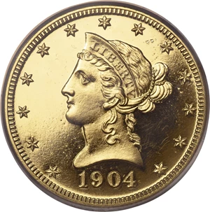 image for: 1904 $10 PR64 Cameo PCGS. CAC....