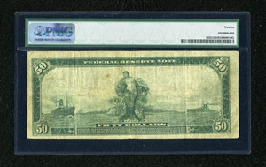 image for: Fr. 1025 $50 1914 Federal Reserve Note PMG Fine 12....