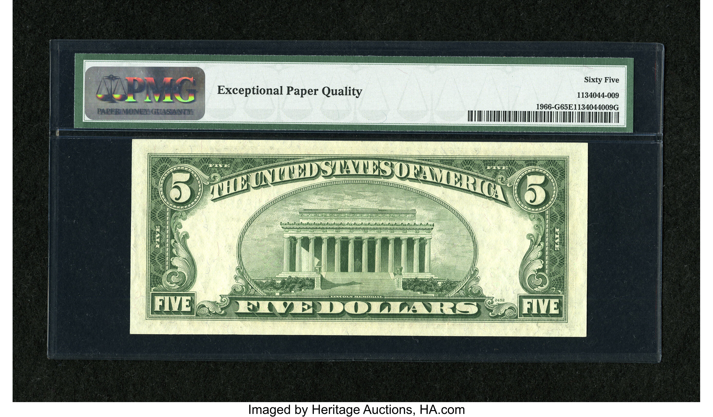 image for: Fr. 1966-G $5 1950E Federal Reserve Note. PMG Gem Uncirculated 65 EPQ....