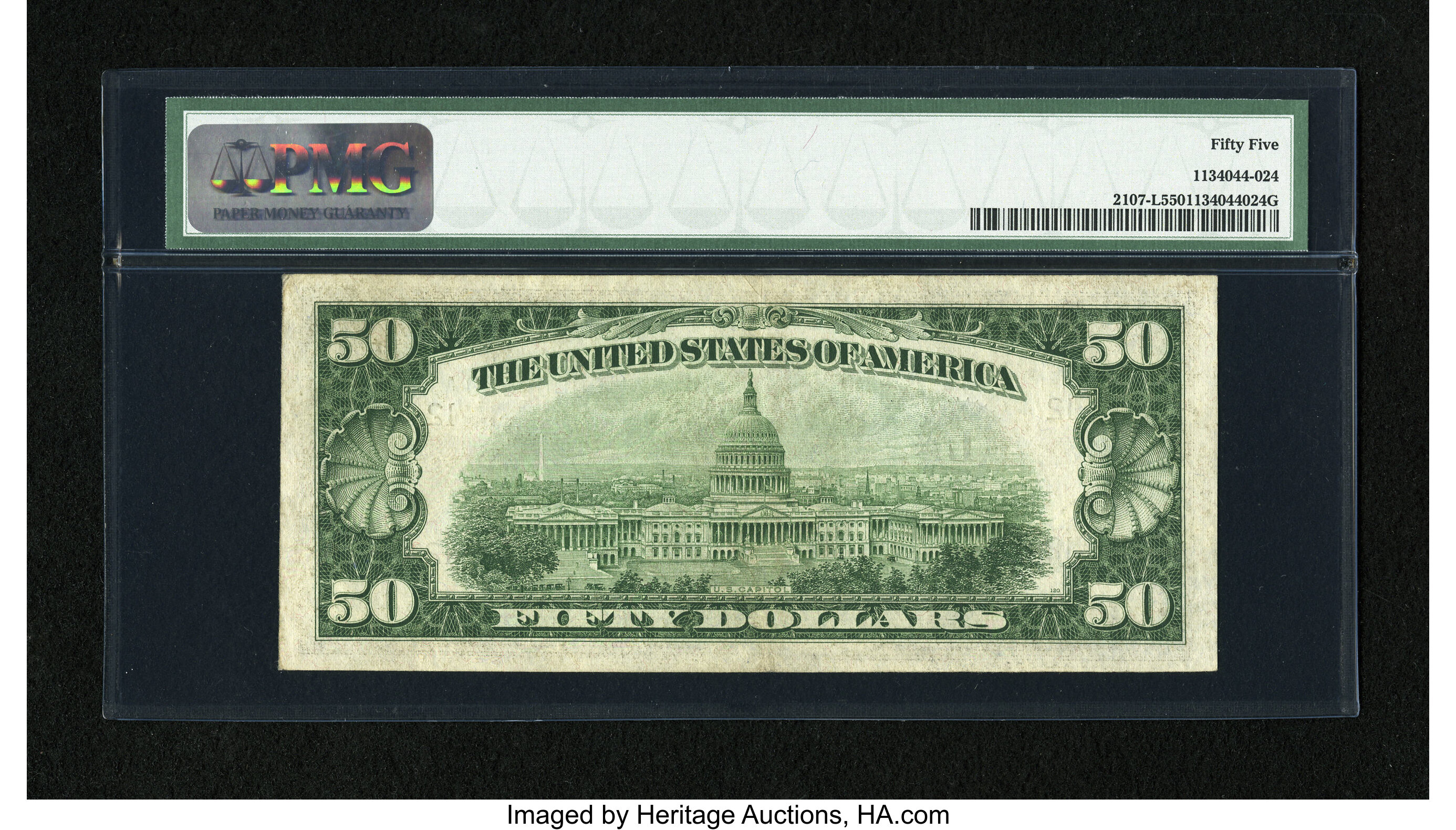 image for: Low Serial Number Fr. 2107-L $50 1950 Federal Reserve Note. PMG About Uncirculated 55....