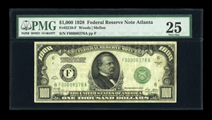 image for: Fr. 2210-F $1000 1928 Federal Reserve Note. PMG Very Fine 25....