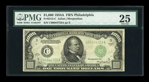 image for: Fr. 2212-C $1000 1934A Federal Reserve Note. PMG Very Fine 25....