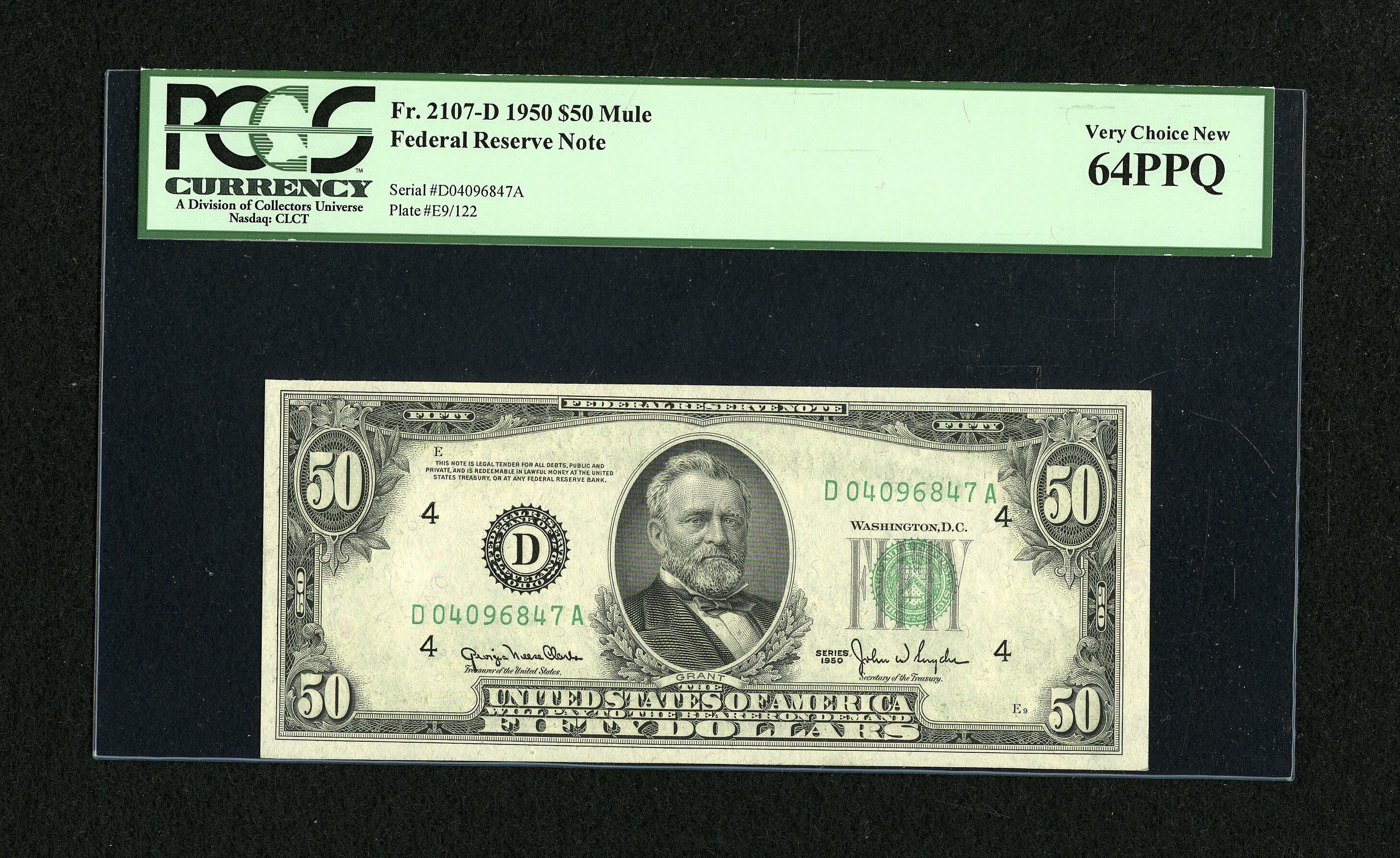 image for: Fr. 2107-D $50 1950 Federal Reserve Note. PCGS Very Choice New 64PPQ....