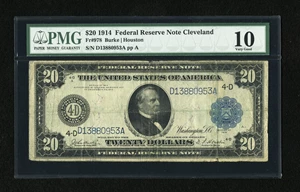 image for: Fr. 978 $20 1914 Federal Reserve Note PMG Very Good 10....