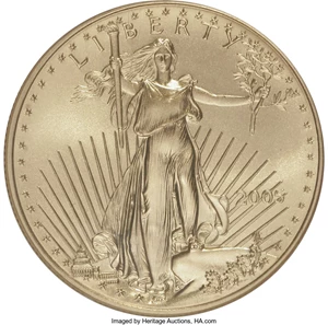image for: 2005 G$50 One-Ounce Gold Eagle MS69 NGC. NGC Census: (0/0). PCGS Population (9475/303). Numismedia Wsl. Price for NGC/PCGS...