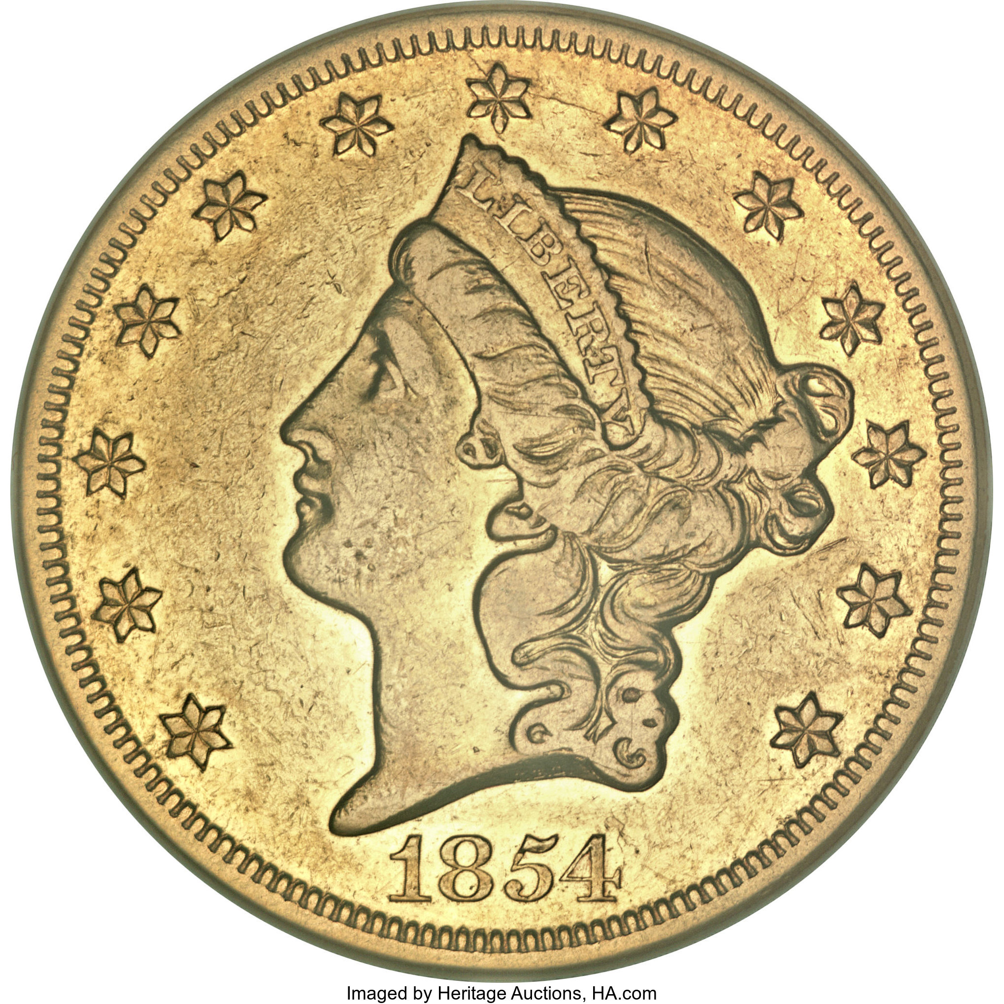 image for: 1854-O $20 --Cleaned--ANACS. XF Details. Net VF30....