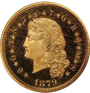 image for: $4 1879 STELLA, FLOWING HAIR. PCGS PR64 DCAM CAC