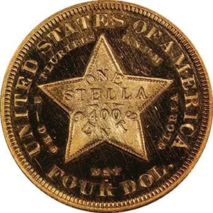 image for: $4 1879 STELLA, FLOWING HAIR. PCGS PR64 DCAM CAC