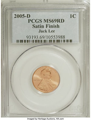 image for: 2005-D 1C Satin SMS MS69 Red PCGS....
