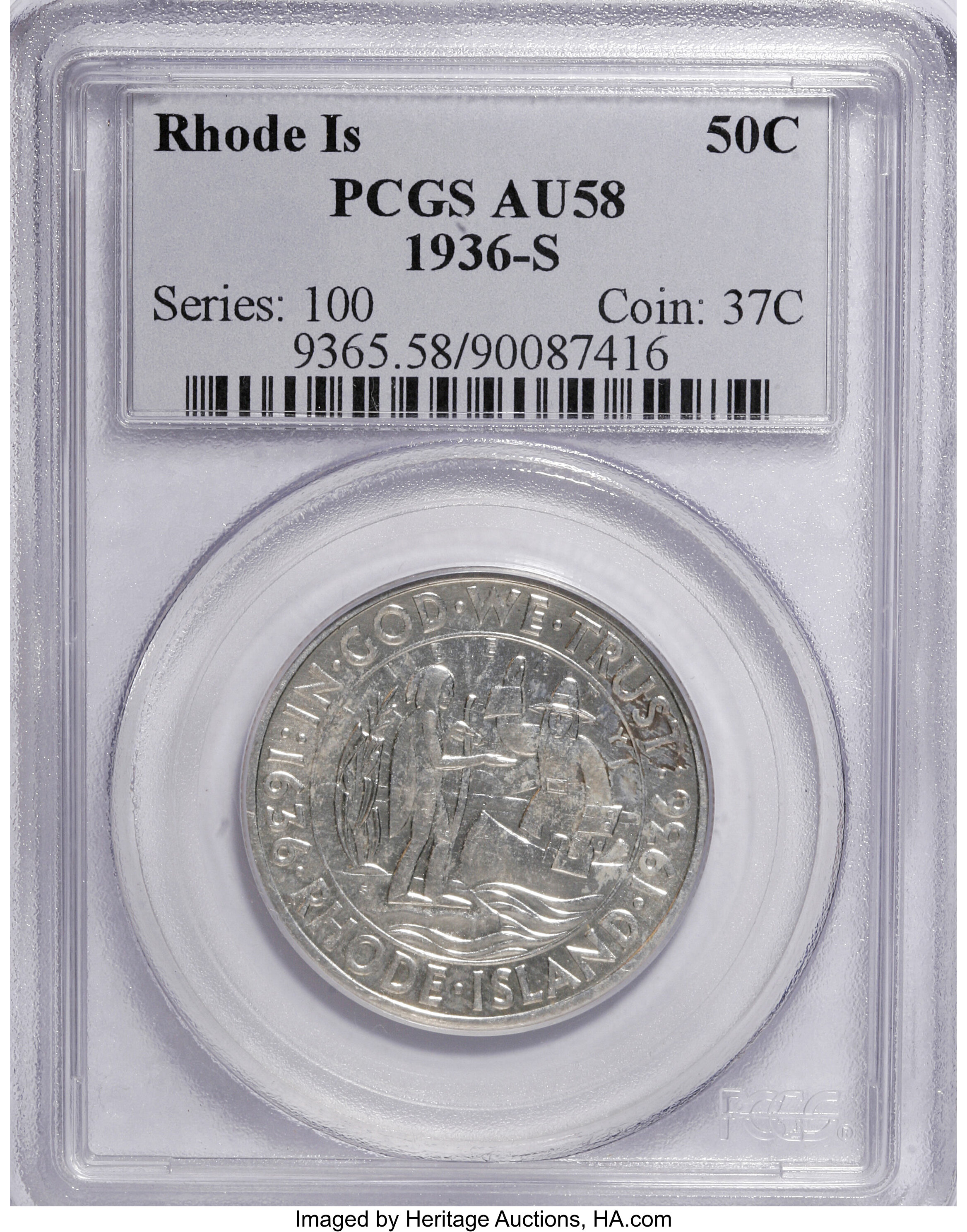 1936-S 50c Rhode Island XF40 thumbnail 7