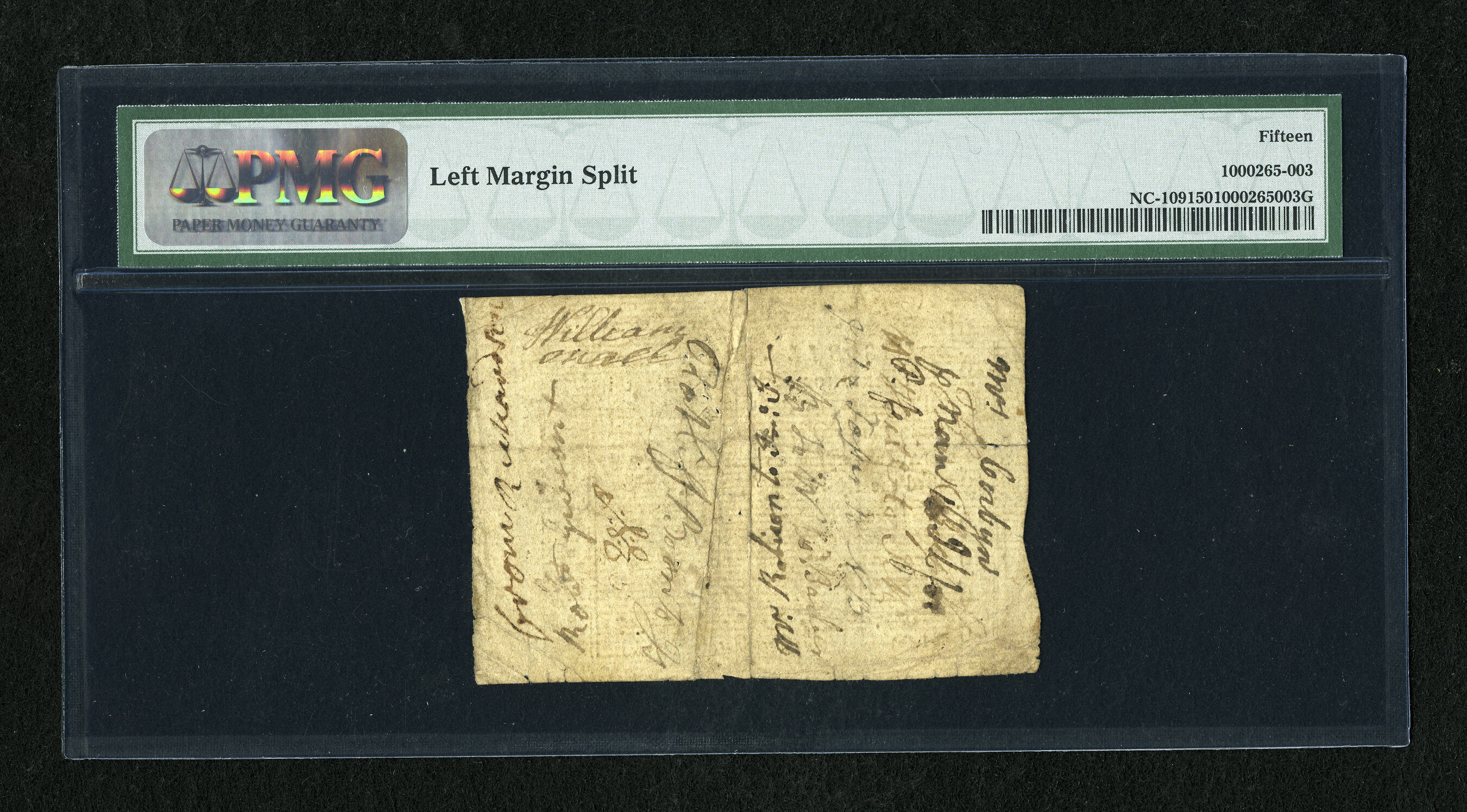 image for: North Carolina July 14, 1760 20s PMG Choice Fine 15....