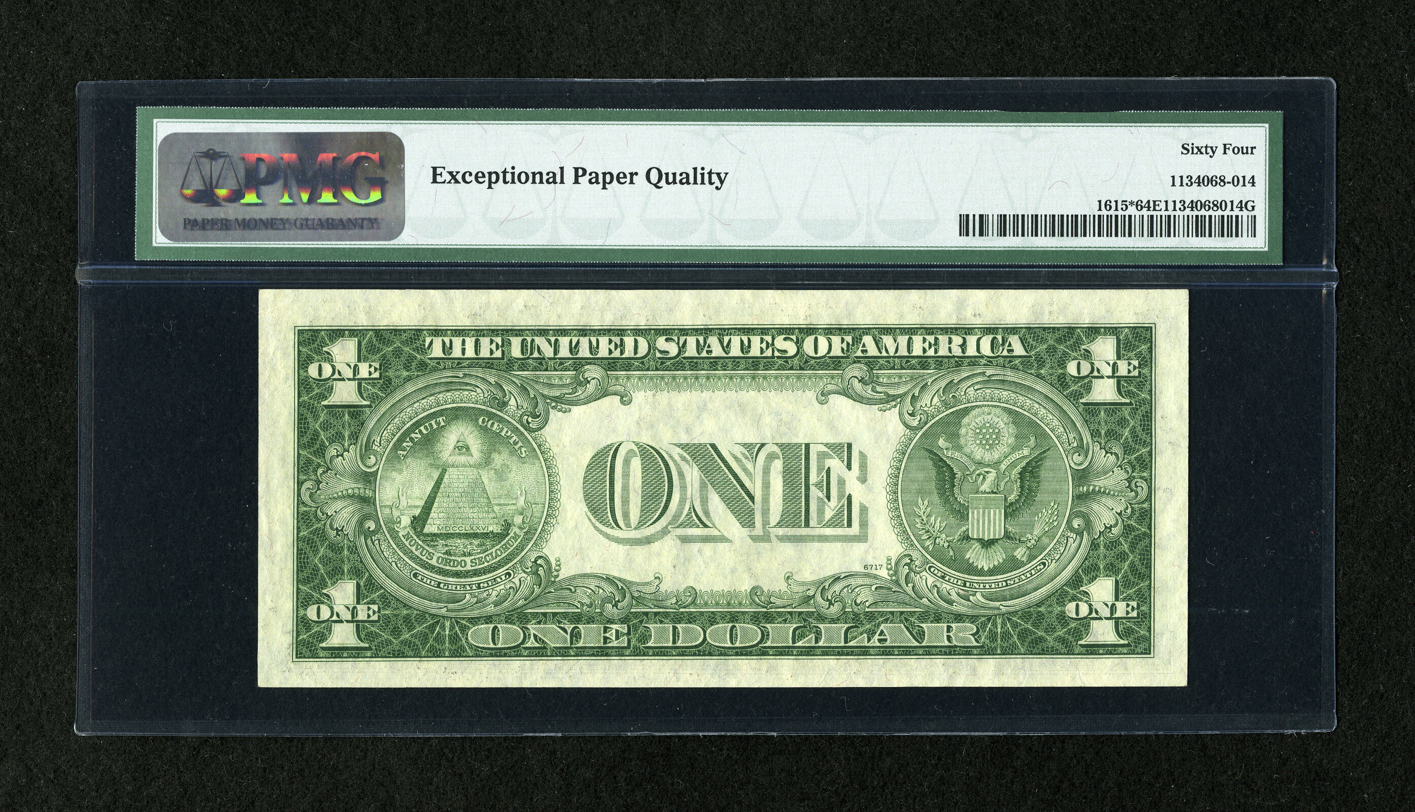 image for: Fr. 1615* $1 1935F Silver Certificate Star. PMG Choice Uncirculated 64 EPQ....