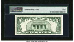 image for: Fr. 1960-L $5 1934D Federal Reserve Note. PMG Gem Uncirculated 65 EPQ....
