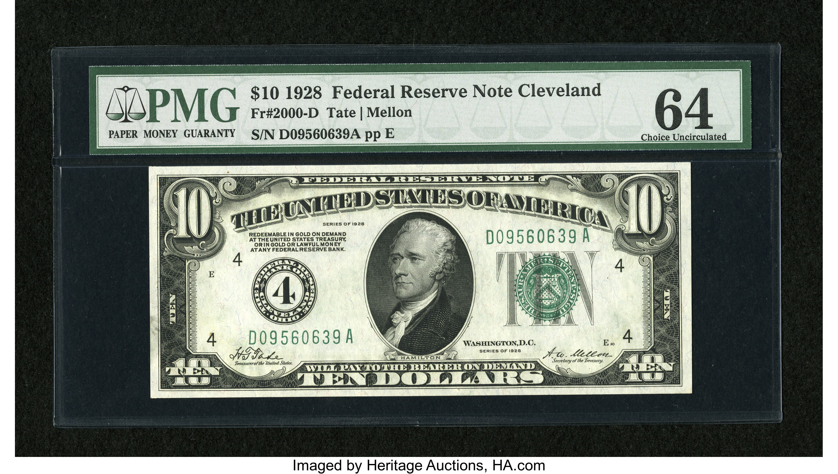 image for: Fr. 2000-D $10 1928 Federal Reserve Note. PMG Choice Uncirculated 64....