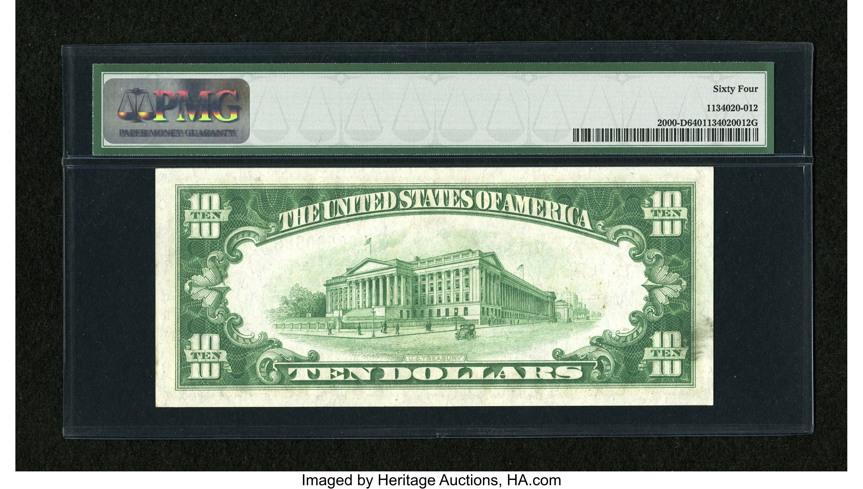image for: Fr. 2000-D $10 1928 Federal Reserve Note. PMG Choice Uncirculated 64....