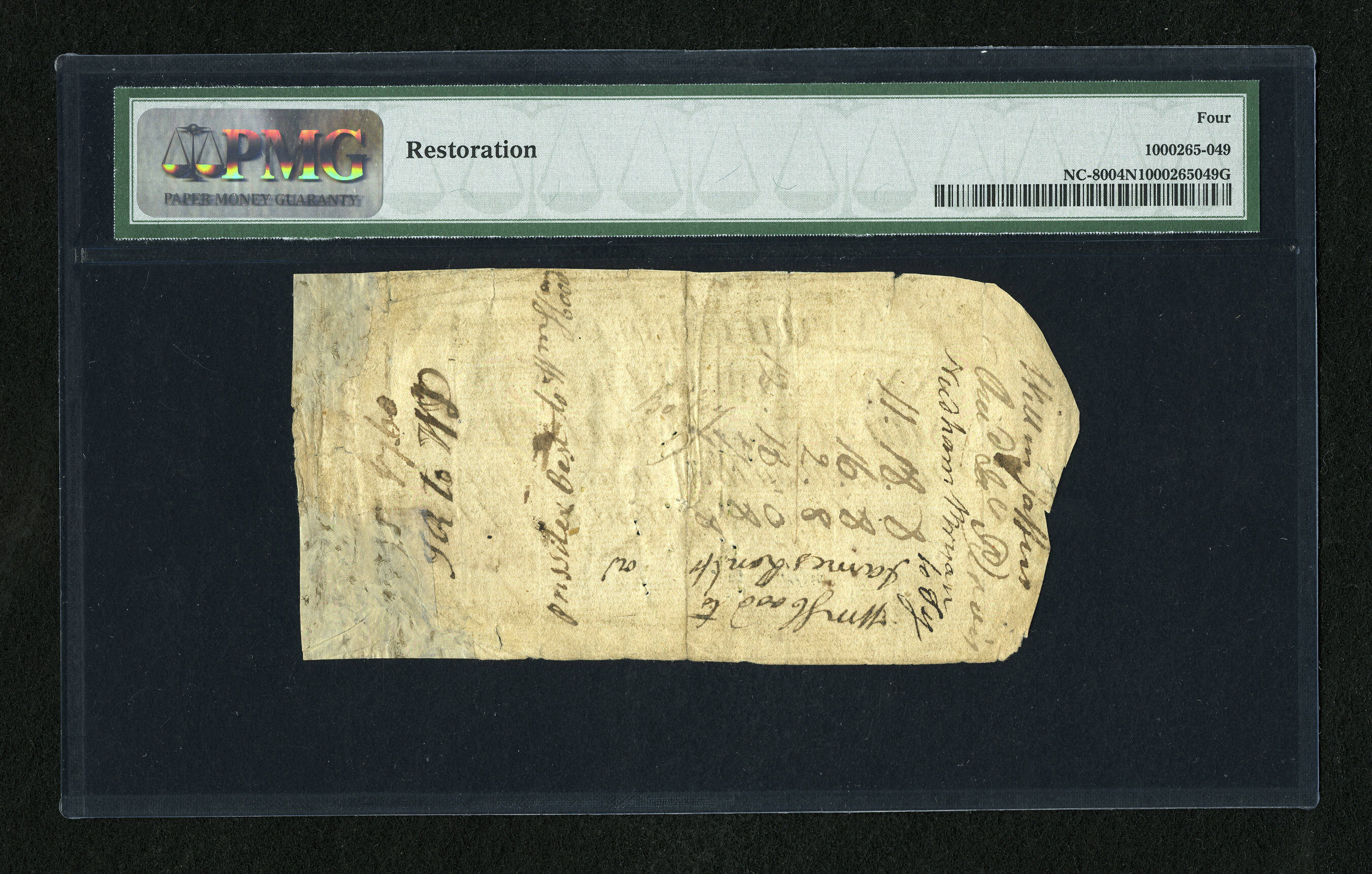 image for: North Carolina March 9, 1754 26s/8d PMG Good 4 Net....