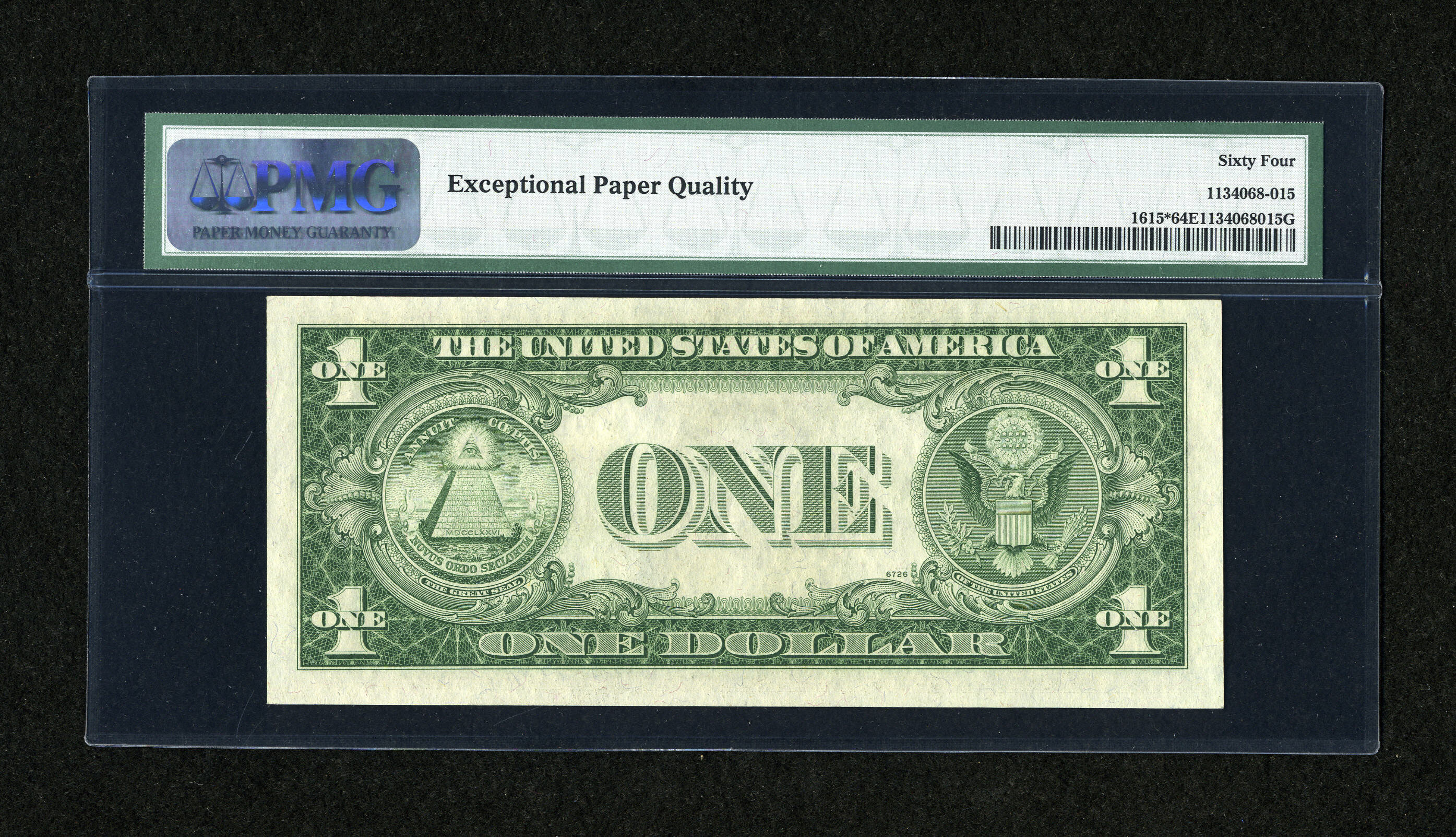 image for: Fr. 1615* $1 1935F Silver Certificate Star. PMG Choice Uncirculated 64 EPQ....