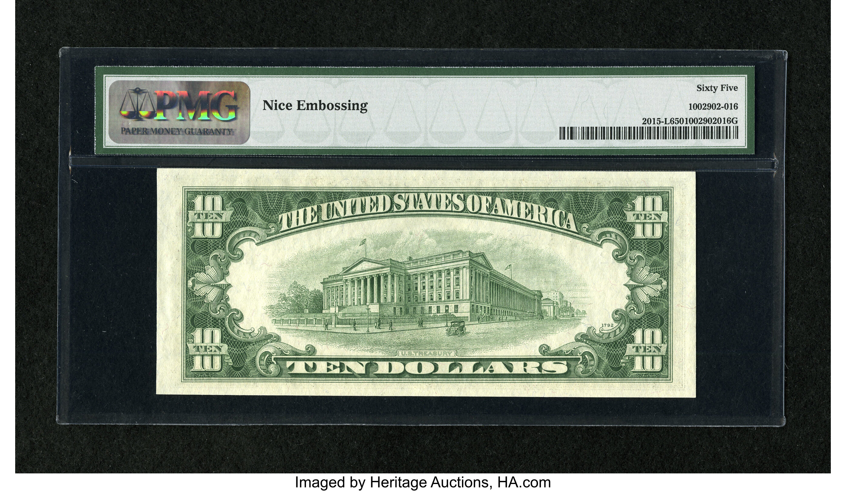 image for: Fr. 2015-L $10 1950E Federal Reserve Note. PMG Gem Uncirculated 65....